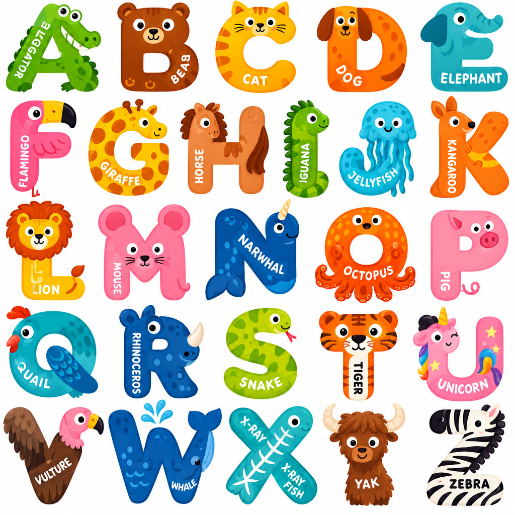 Houten Letter plaatjes met Dieren