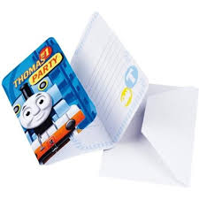 Thomas de Trein Uitnodigingen Blauw